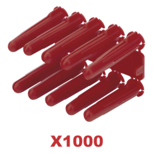 Taquete de Anclaje Plástico / Doble Expansión Multidireccional / 1/4" / Carga 60 kg / Paquete 1000 Piezas / HDPE Resistente