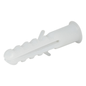 Taquete / #6 / 6 mm (1/4') / Polipropileno de alta resistencia / Bolsa 25 piezas / Blanco