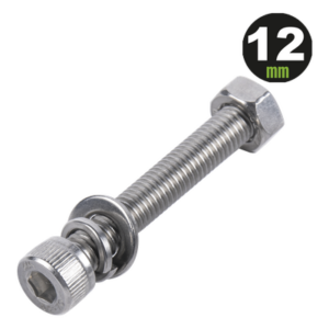 Kit de Fijación Fotovoltaico / Tornillo Allen M8-1.25 x 12 mm / Acero Inoxidable 304 / Resistencia 85,000-150,000 psi / Norma DIN 127