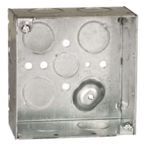 Caja Cuadrada Galvanizada / 4 x 4 in / Profundidad 2.425 in / 11 Entradas / 30.3 in³ / Resistente al Fuego