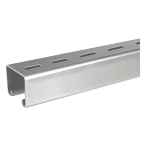 Unicanal Perforado / 4 x 4 cm / Calibre 16 / 3 m (9.8 ft) / Pregalvanizado Electrolítico / 1.5 mm Espesor