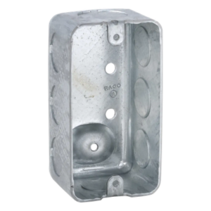 Caja de Conexión Tipo Chalupa / Acero Galvanizado / 4 x 2.125 in / Profundidad 1-7/8 in / 8 Entradas Conduit / 13.0 in³ / UL Listed