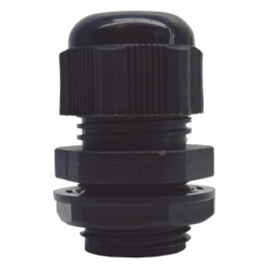 Glándula de Plástico / Rosca NPT 1/2" / Rango de Cable 6-11 mm / Color Negro / Diseño Compacto