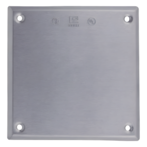 Tapa ciega cuadrada / Aluminio troquelado 1.02 mm / UL-CSA / 2 diámetros 3 mm (0.11') / 0.039 kg