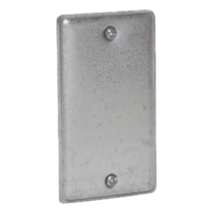 Tapa Ciega para Caja de Mano / 4 Pulgadas / Acero Galvanizado / Diseño Troquelado / Esquinas Redondeadas