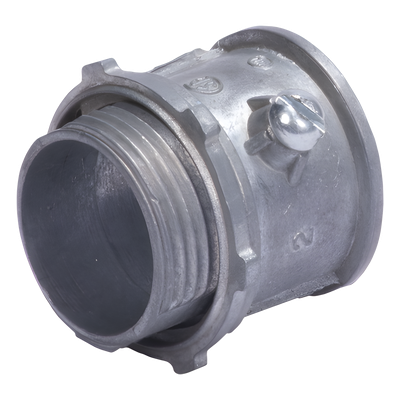 Conector Metálico Galvanizado / 1 1/4" (32mm) / Pared Delgada / Tornillo Incluido / Uso Interior y Exterior en Baja Humedad
