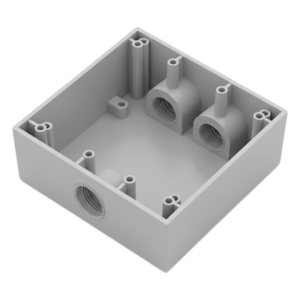 Caja Condulet Cuadrada / 3 Bocas 3/4" (19.05 mm) / Aluminio Diecast / Intemperie / Volumen 483.8 cm³