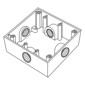 Caja de Conexión a Prueba de Intemperie / 4 Bocas 3/4" (19.05 mm) / Aluminio Diecast / Volumen 492 cm³ / IK09 / ASTM B117