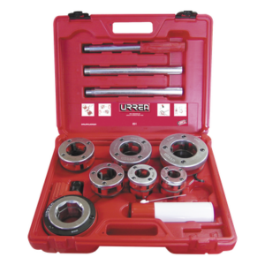 Juego de Tarraja para Tubo / 9 Piezas / Rosca Derecha NPT 1/2" a 2" / Portafolio Plástico Rígido / Incluye Aceite Lubricante