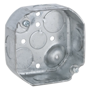 Caja de Conexión Octogonal / Acero Galvanizado / 6 Entradas / Profundidad 1 1/2 in (38.1 mm) / UL Listed