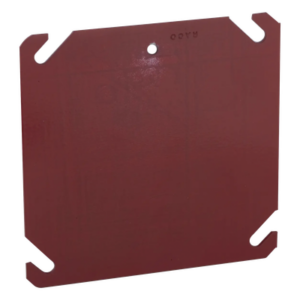 Tapa Plana para Caja Eléctrica / Acero Galvanizado / 4 x 4 x 0.063 in / Color Rojo / cUL Listado