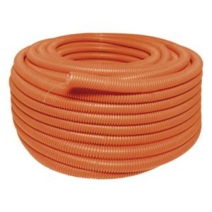 Tubo Corrugado Flexible / 1" x 50 m (164 ft) / HDPE Reforzado / Resistencia Aislamiento 100-2000 MΩ / Guía Integrada / Intemperie
