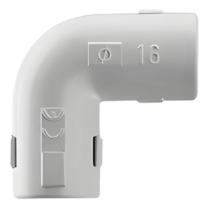 Accesorio para Tubería Rígida / Unión en L (Codo) / PVC Auto-extinguible / 16 mm / Libre de Halógenos / -5°C a +60°C