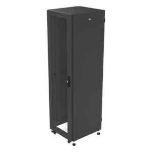 Gabinete Rack 19" / 42UR / 600 x 600 mm / Puerta Seguridad 3 Puntos / Cristal Templado / Laterales Desmontables