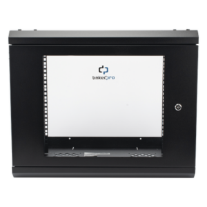 Gabinete de Pared 9U / 19" Rack / Cristal Templado / 455 mm Profundidad (1.49 ft) / Acero Reforzado / 80 kg Carga