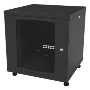 Gabinete de Piso / 12UR / 638 mm Profundidad / 276 kg Carga / Acero ANSI/TIA RS-310-D / Puerta Cristal Templado