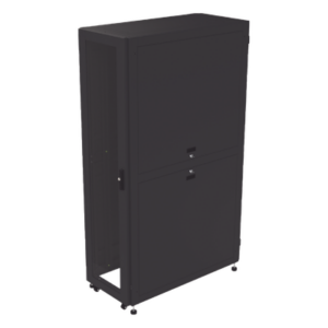 Gabinete de Piso para Telecomunicaciones / 45 UR / 1200 mm (3.94 ft) Profundidad / Carga 1300 kg / Puerta con Cristal Templado / 4 Postes Ajustables