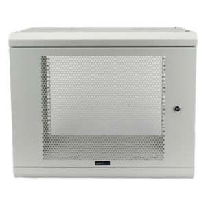 Gabinete de Pared / 9U / Profundidad 455 mm / Puerta Perforada / Carga 80 kg / Acero Reforzado / Color Blanco