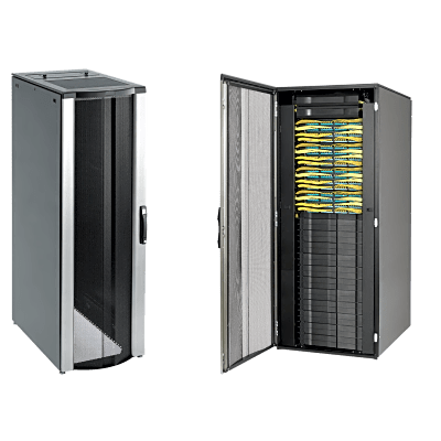 Gabinete Rack / 42 UR / 2000 x 800 x 1100 mm (78.7 x 31.5 x 43.3 ft) / Capacidad 1134 kg (2500 lb) / NEMA 12 / Con Organizadores de Cables