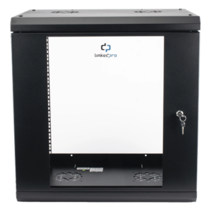 Gabinete de Pared 12U / Profundidad 455 mm (18 in) / Cristal Templado / Acero Reforzado / Carga 80 kg