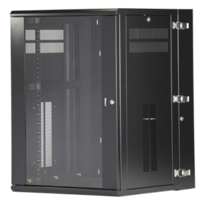 Gabinete de Montaje en Pared / 19in / 18 UR / 635mm (2.08ft) Profundidad / Ventana de Seguridad / 300 lb (136.1 kg) Carga / Acero Negro
