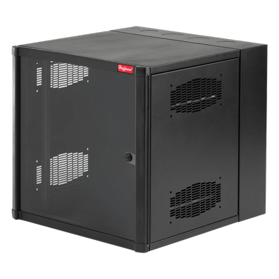 Gabinete de Pared 19in / 12 UR / 600x762 mm / Puerta con Ventana / Carga 113.4 kg / Negro