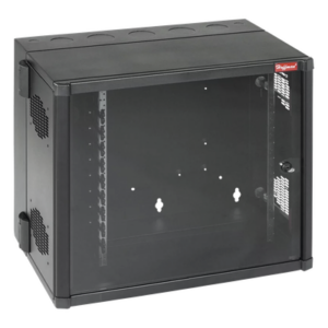Gabinete de Pared 19in / 12 UR / Profundidad Extendida 635 mm (25 in) / Puerta Vidrio Templado / NEMA 12 / Montaje Sin Herramientas