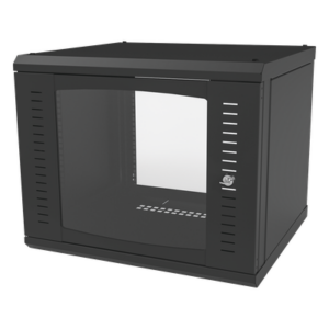 Gabinete para Montaje en Pared Fijo, con 9 Unidades de Rack, de 19in, Puerta de Cristal Templado, Fabricado en Acero