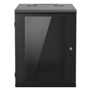 Gabinete de Pared 16U / 635 mm (25 in) Profundidad / Cristal Templado / Acero Reforzado / 100 kg Capacidad / Interior