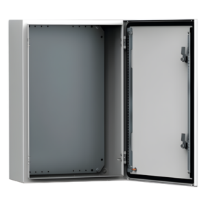 Gabinete de Uso Exterior / 500x400x260 mm / 19.7x15.7x10.2 in / IP66 NEMA 4/12/13 / IK10 / Acero 1.5 mm / Platina de Montaje
