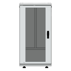 Gabinete Rack de Piso / 24U / 19 Pulgadas / Vidrio con Cerradura / Carga 750 kg / 600x605x1190 mm (23.6x23.8x46.9 in) / Acero Calibres 16-18-20
