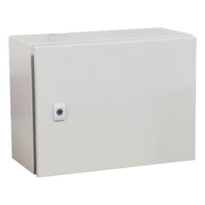 Gabinete de Acero / IP66 / IK10 / 400 x 300 x 300 mm / Carga 40 kg / Placa Trasera Metálica 2 mm / Cerradura con Llave