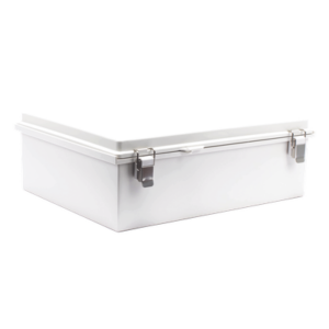 Gabinete de Protección IP66 / ABS 350 x 465 x 160 mm / Cierre con Broche Inoxidable / Opción Candado / Compatible Ventilación 60x60 mm