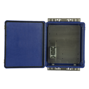 Gabinete de Seguridad para Wireless / NEMA 4X / IP66 / 356 x 305 x 152 mm (14 x 12 x 6 in) / Fibra de Vidrio y Aluminio / Montaje en Poste