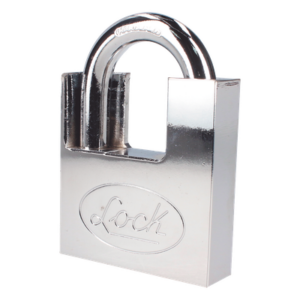Candado de acero / Guarda anti-palanca / Cromo satinado / Doble cerrojo / 70 mm / Nivel seguridad 7 / 4 llaves Abloy