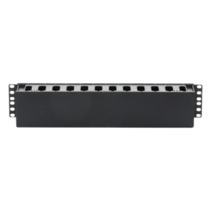 Organizador de Cables Horizontal / 2U / Rack 19" / Polímero ABS Resistente / Pintura Electrostática Negra