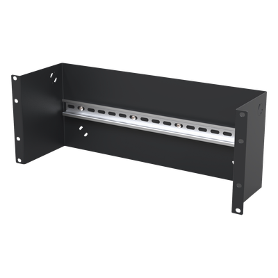 Riel DIN 35 mm / Soporte Rack 19" / 4U / Acero Resistente / Sujeción por Broche