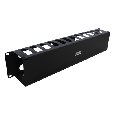 Organizador de Cables Horizontal / 19" / 2UR / Acero Calibre 18 / Tapa PVC / 2.52' (30.24 in) de Profundidad