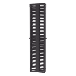 Organizador de Cables Vertical / Doble Frente y Posterior / 45 Unidades / 8 in de Ancho / Acero y ABS / Push-to-Close