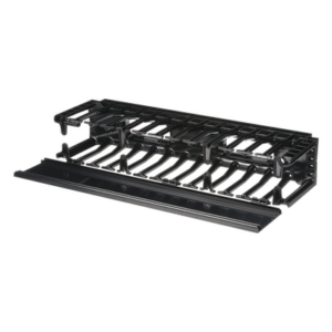 Organizador de Cables Horizontal / Alta Densidad / 19in / 2UR / Frontal Único / ABS con Radio de Curvatura
