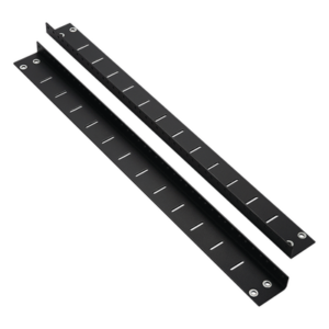 Rieles posteriores / 12 UR / Carga 250 lbs (113.4 kg) / Profundidad 25' (635 mm) o 30' (762 mm) / Color negro