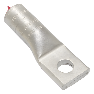 Zapata de Compresión de Aluminio / 250 KCMIL / Tornillo 1/2" / 350 kV / Lengua Recta / Estilo Barril Biselado