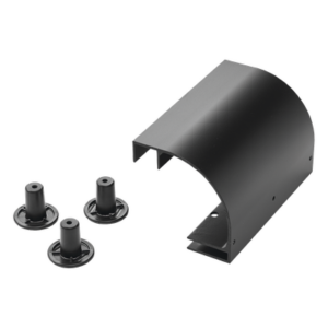 Kit de Bajada de Cable / Escalerilla 12" (305 mm) / Aluminio Recubierto en Polvo / RAL 9005 Negro / Grosor 2.5 mm / Radio de Curvatura Integrado