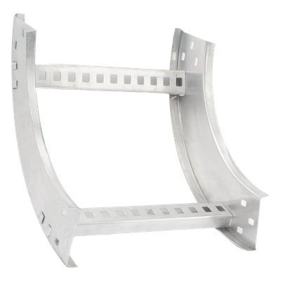 Curva Vertical de 90° / Perfil Z de Aluminio / Peralte 3 1/4" / Ancho 12" / Radio 8" / Interior y Exterior