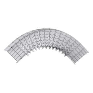 Curva Pre-Fabricada Horizontal / 90° / Peralte 54 mm / Ancho 100 mm / Electro Zinc 15-20 micras / Interior