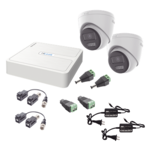 Kit de Videovigilancia TurboHD / 1080p Lite / DVR 4 Canales + 1 IP / 2 Cámaras Turret 2 MP / Audio Bidireccional / Dual Light 40 m (131.2 ft) / Visión Color