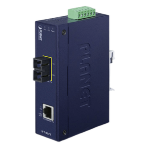Convertidor de Medios Industrial / 10/100 Base-TX a 100 Base-FX / Multimodo SC / Alcance 2 km / IP30 / -40 a 75°C
