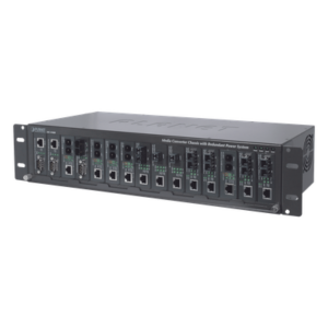 Chasis para convertidores de medios / 15 ranuras / 100-240VAC / 80W / -20 a 70°C / 438x200x103 mm (14.37x6.56x3.38 ft)