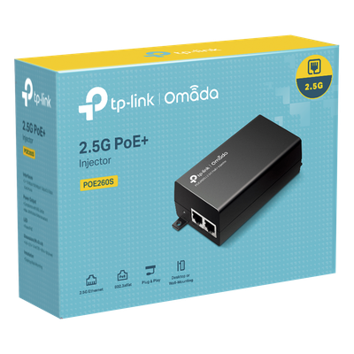 Inyector PoE+ / 30W / 2 Puertos 2.5 Gbps / 802.3af/at / Alcance 100 m (328 ft) / Plug and Play