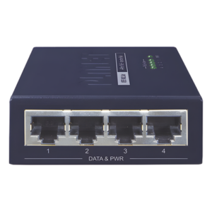 Inyector PoE / 4 Puertos Gigabit / 802.3af/at / 30 W por Puerto / 52 V CC / 0 a 50 °C / 26x70x97 mm